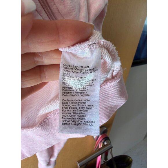 Lacoste Sport Womens Zipper Up Hoodie Size 42 Pink Drawstring Pockets Sporty - Picture 10 of 10